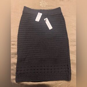 Express Crochet Black Knit Skirt XS
